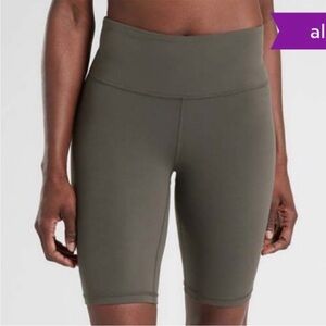 Athleta Elation Bike Shorts in Arbor Olive